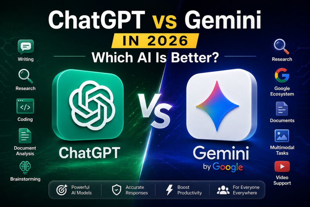 ChatGPT vs Gemini in 2026 AI comparison